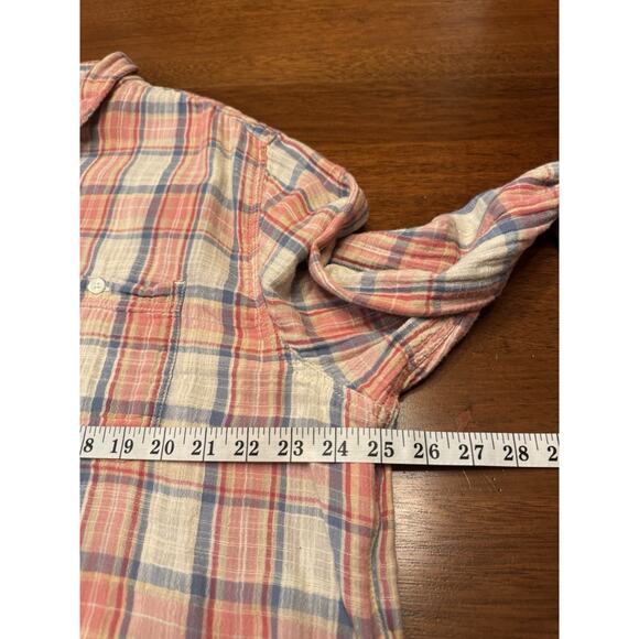 XL Carbon 2 Cobalt Red Plaid Long Sleeve Button Up Shirt - Picture 9 of 10